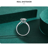 Fashion Sterling Silver Sparkling Round Clear AAAA Lab Created Diamond Charm Ring