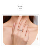 Exquisite Trillium Cut Silver AAAA Lab Created Diamond Geometric Design Rings