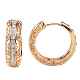 14K Gold Filled Gold AAA Zircon Diamonds Hollow Piercing Big Hoops Exquisite Earrings