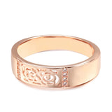 14 Karat Gold Filled New Trend AAA Zircon Diamonds Ethnic Glossy Hollow Flower Rings