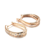 14K Gold Filled AAA Zircon Diamonds Women Clip Elegant Curve Bling Hoop Earrings