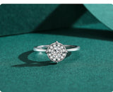 Fashion Sterling Silver Sparkling Round Clear AAAA Lab Created Diamond Charm Ring