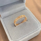 Adorable Hollow 14K Gold Filled AAA Zircon Diamonds Double Row Micro-wax Inlay Ring