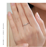 Charming AAAA Simulated Diamonds With Small Bow Finger Rings - Cute Stackable Rings Silver Fine Jewellery - The Jewellery Supermarket