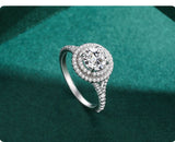 Fashion Luxury 925 Silver Sparkling AAAA Lab Created Diamond Round Rings