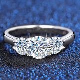 Remarkable 2ct 6.5mm Round Cut Moissanite Diamonds Engagement Wedding Rings, Sterling Silver Certified Jewellery