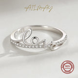 Love Letters Romantic Top Quality Silver Clear AAAA Lab Created Diamonds Ring