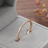 New Arrival 14K Rolled Rose Gold Single Row Micro-wax Inlay AAA Zircon Diamonds Rings - Party Trendy Fine Jewellery
