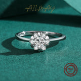 New Romantic Flower Design 925 Sterling Silver AAAA Lab Created Diamond Rings
