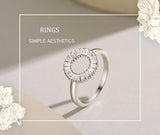 Sparkling Circular Centerpiece Paved with AAAA Lab Created Diamond Silver Ring