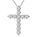 Silver Colour Christian Necklace - Fashion Cross AAA CZ crystals Religious Christmas gift Pendant Necklace - The Jewellery Supermarket