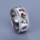 New Creative Bird Shape Fashion Handmade Enamel AAA Zircon Animal Ring