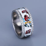 New Creative Bird Shape Fashion Handmade Enamel AAA Zircon Animal Ring