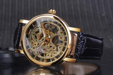 New Transparent Fashion Case Luxury Casual Design Leather Strap Top Brand Luxury Mechanical Skeleton Watch - The Jewellery Supermarket