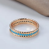 New 14K Filled Gold Full Circle Luxury Stackable Turquoise Ring Vintage Jewellery