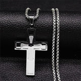 Fashion Big Long Cross Jesus Stainless Steel Christian Necklace - Gold Colour Chain Necklace Jewellery - The Jewellery Supermarket