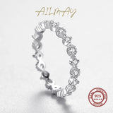 Simple Stackable Romantic Clear AAAA Lab Created Diamonds Sterling Silver Rings