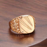14 Karat Gold Filled Glossy Big Size Openwork Chevron Rings For Men Trendy Jewellery