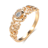 14 Karat Rolled Gold Ethnic Hollow Flower AAA Zircon Diamonds Baby Little Feet Ring
