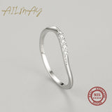 Simple Stackable 925 Sterling Silver AAAA Lab Created Diamond Ring Fine Jewellery