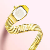 Unique Snake Shape Luxury  Bling Gold Quartz  Wrist Watch For Women - Ladies MISSFOX Women's Watch