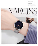 New Arrival Elegant Fashion Lady's Watch Luxury Rhinestone Starry Sky Dial Waterproof Stainless Steel Strap Watches