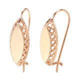 14K Gold Filled Vintage Glossy Hollow Carved Long Drop Unique Fashion Earrings