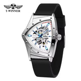 New Arrival Luxury Charming Triangle Skeleton Automatic Watches for Men - Gold Sports Luminous Mechanical Watches