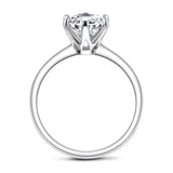 1CT 0.5CT 2CT 3CT VVS1 D Colour Moissanite Solitaire Wedding Engagement Silver Rings