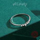 Delicate, Curved Silhouette AAAA Lab Created Diamond Charm Silver Stackable Ring