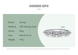 Luxury Water Drop Shape Emerald Cut Clear AAAA Lab Created Diamond Silver Rings