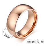 New Arrival Domed Men Tungsten Ring Rose Gold, Gold,Silver Colour Polished Pure Carbide Ring Unisex Rings - The Jewellery Supermarket