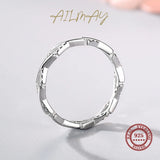 Authentic 925 Silver Staggered Line AAAA Lab Created Diamond Stackable Ring