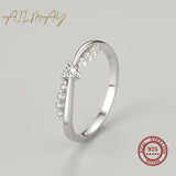 Delicate Twisted Crossover 925 Silver Elegant AAAA Lab Created Diamond Ring