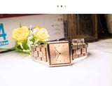 New Arrival Top Brand Elegant Solid Stainless Steel Square Dial Quartz Rose Gold Colour Ladies Watches for Women