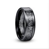 New Arrival Electroplated Black Inlaid Imitation Vermiculite Tungsten Carbide Ring - 8mm Width Men's Ring