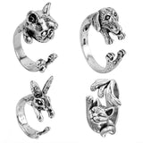 New Arrival Cute Cats and Dogs Pet Retro Animal Rabbit Rings -  Girls Trendy Jewellery Gifts