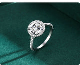 Exquisite Round Cut Dazzling AAAA Lab Created Diamond Solitaire Silver Ring