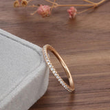 New Arrival 14K Rolled Rose Gold Single Row Micro-wax Inlay AAA Zircon Diamonds Rings - Party Trendy Fine Jewellery