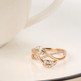 Fine Jewellery Vintage Design Filled 14K Rose Gold AAA Zircon Diamonds Flower Fashion Rings for Women