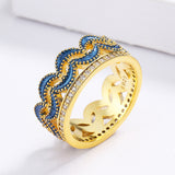 Classic Crown Handmade Enamel Three-layer AAA Zircon Exquisite 18KGP Ring