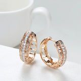 14K Gold Filled Gold AAA Zircon Diamonds Hollow Piercing Big Hoops Exquisite Earrings