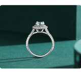 Fashion Luxury 925 Silver Sparkling AAAA Lab Created Diamond Round Rings