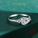 Luxury Water Drop Shape Sparkling AAAA Lab Created Diamond Sterling Silver Ring