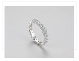 Amazing Design 4 Stone Cuts Dazzling AAAA Lab Created Diamonds Geometric Silver Ring