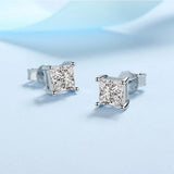 Real 0.6-1.0 Carat D Colour Moissanite Sterling Silver Sparkling Diamond Earrings
