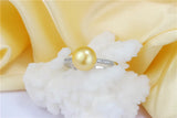 Superb Real Cultured Pearl Sterling Silver AAA Zircon Diamonds Adjustable Rings