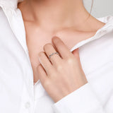 Authentic 925 Silver Staggered Line AAAA Lab Created Diamond Stackable Ring