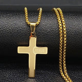 Popular Stainless Steel Long JESUS CROSS Necklaces - Gold Colour Chain Christian Necklaces Jewellery - The Jewellery Supermarket