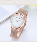 Top Brand Luxury Fashion Elegant Quartz Ladies Watches, Stainless Steel Rose Gold Colour Waterproof Wristwatches